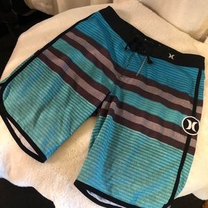 Boys 14 Hurley Board Shorts Swim Black and Blue